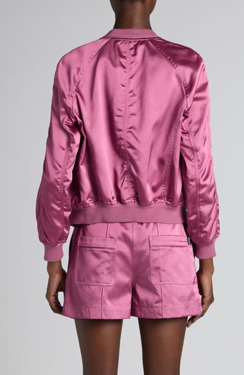 Tom Ford Satin Bomber Jacket In Fuchsia Rose