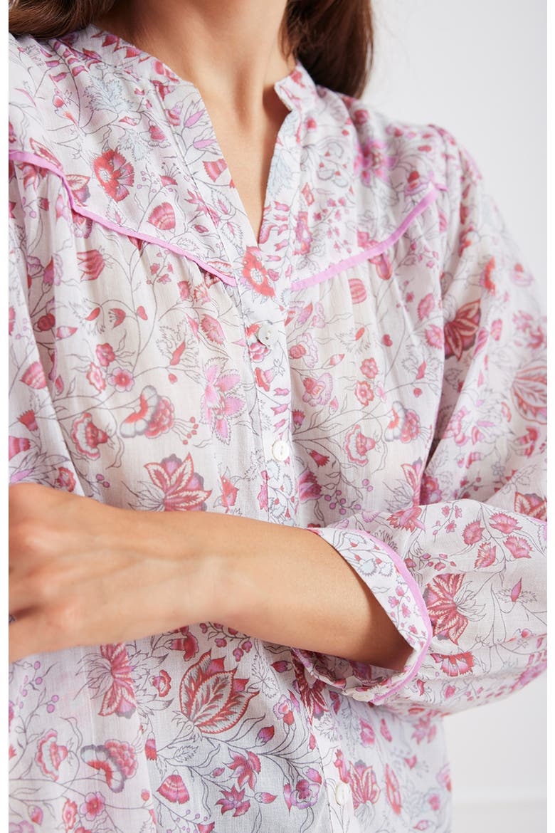 Anna Floral Button up Blouse, Alternate, color, Sundrenched Garden