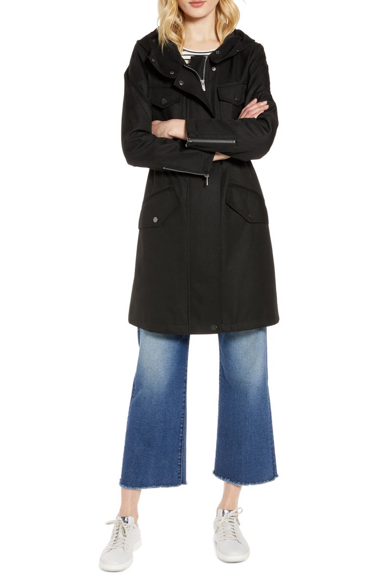 Halogen<sup>®</sup> Cinch Waist Hooded Raincoat, Main, color,