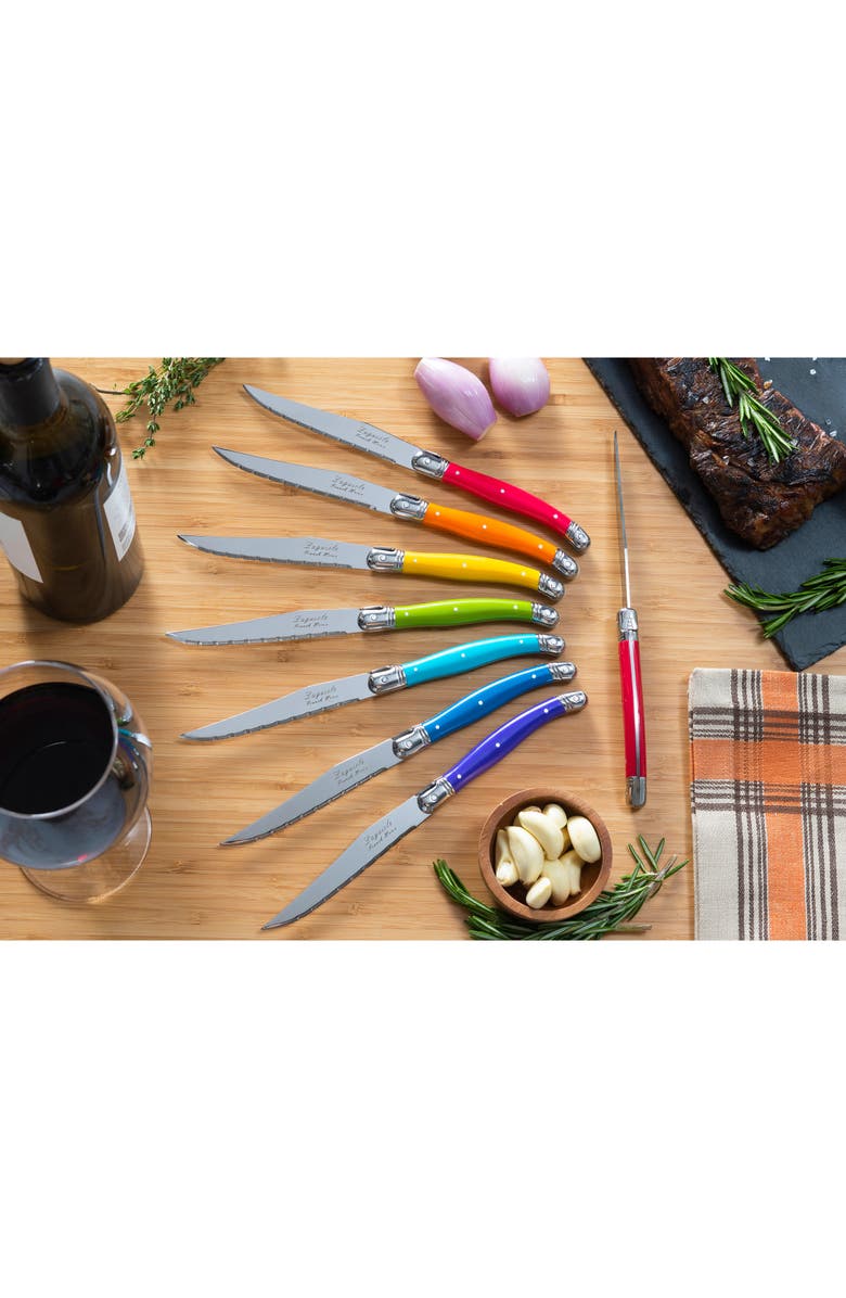 FRENCH HOME Laguiole Steak Knife - Set of 4, Alternate, color, Purple Multi