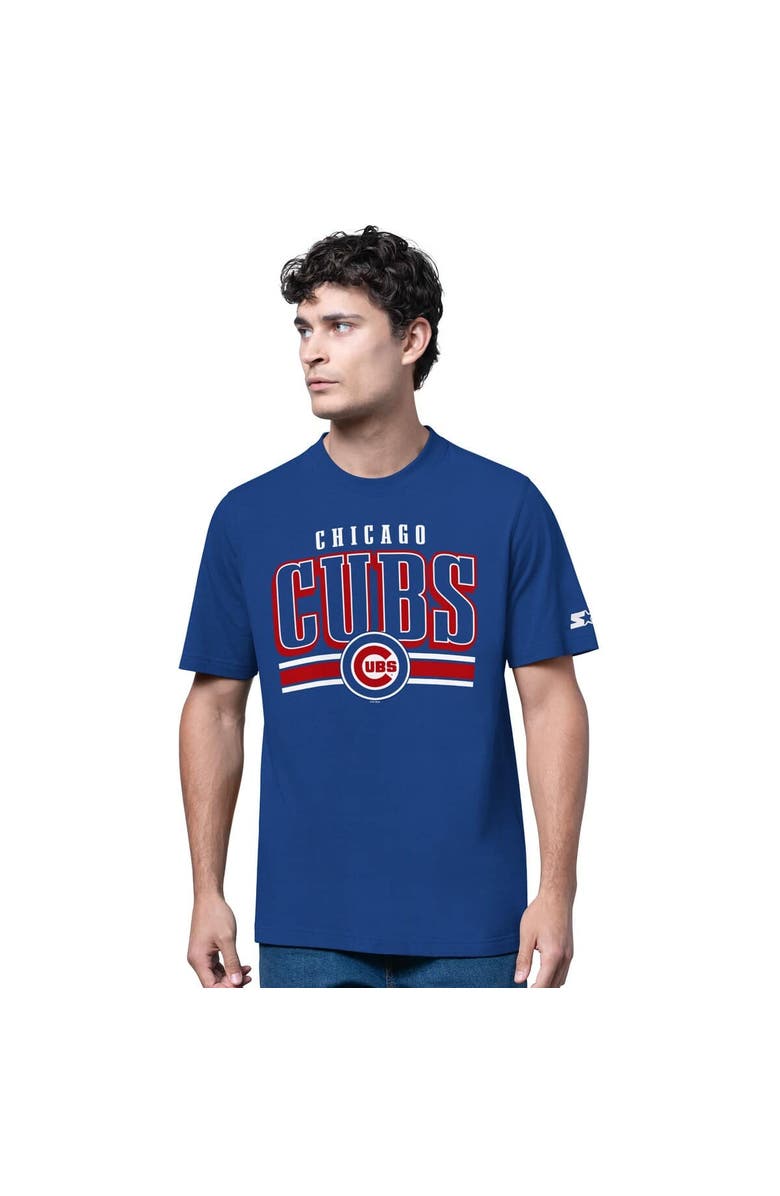 STARTER Men's Starter Heather Gray/Royal Chicago Cubs Two-Pack Long Sleeve & Short Sleeve T-Shirt Set, Alternate, color, Royal
