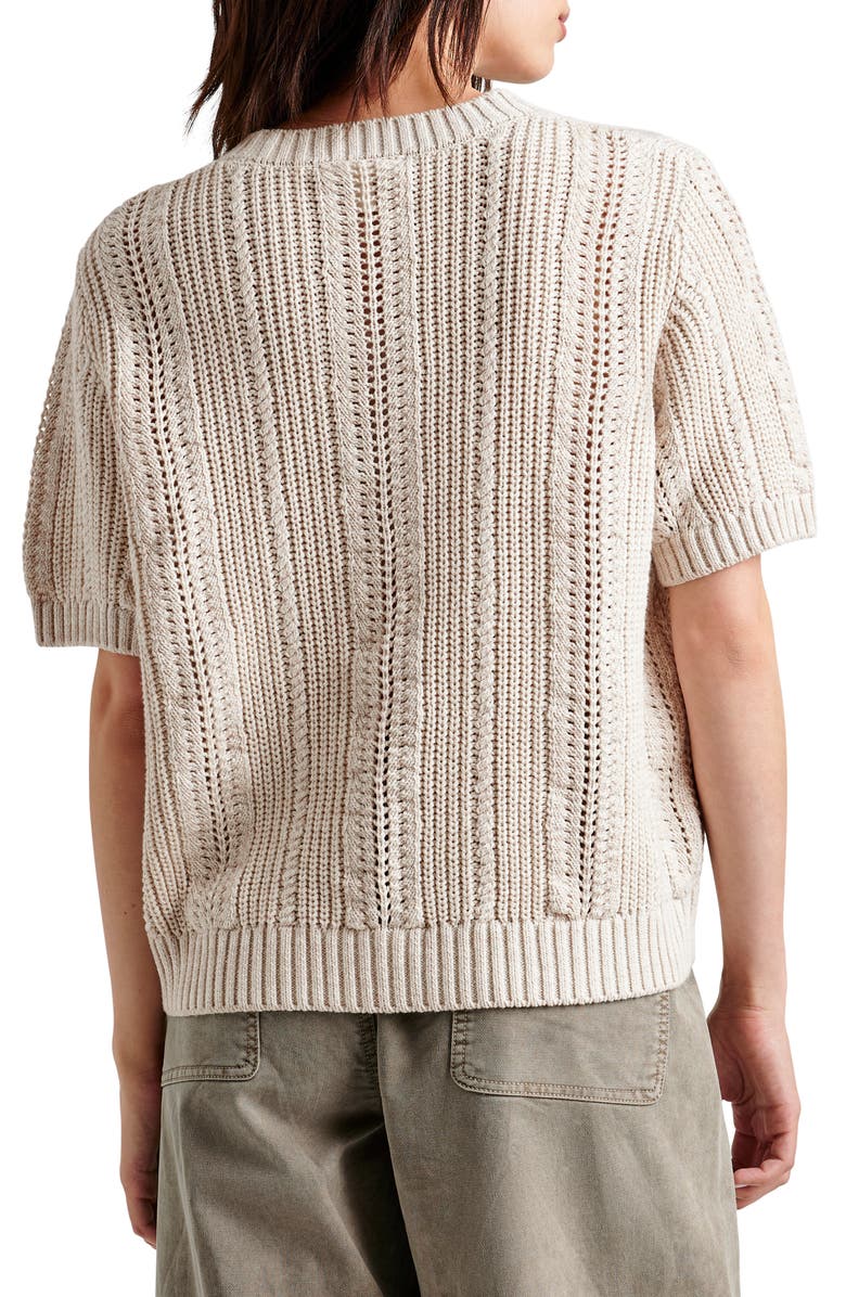 Splendid Lizzie Short Sleeve Cotton Blend Sweater, Alternate, color, Pale Oak Heather