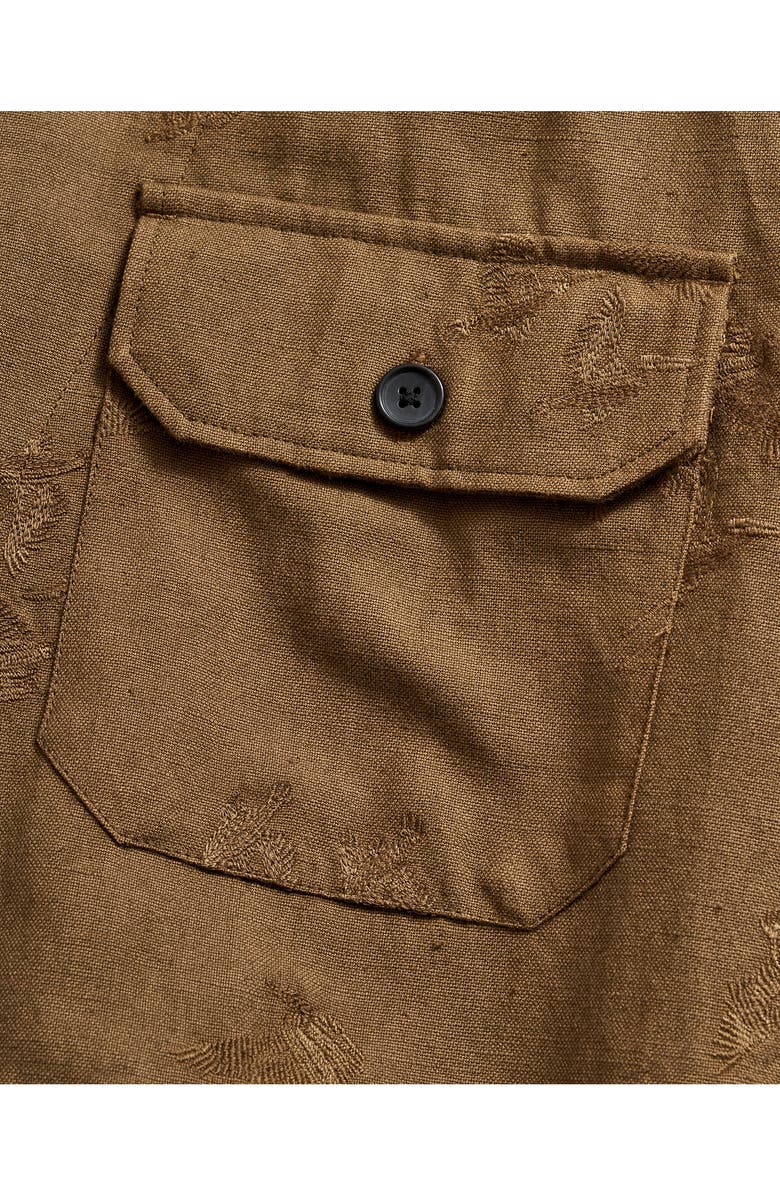 Billy Reid Pelican Gulf Embroidered Long Sleeve Linen & Cotton Camp Shirt, Alternate, color,