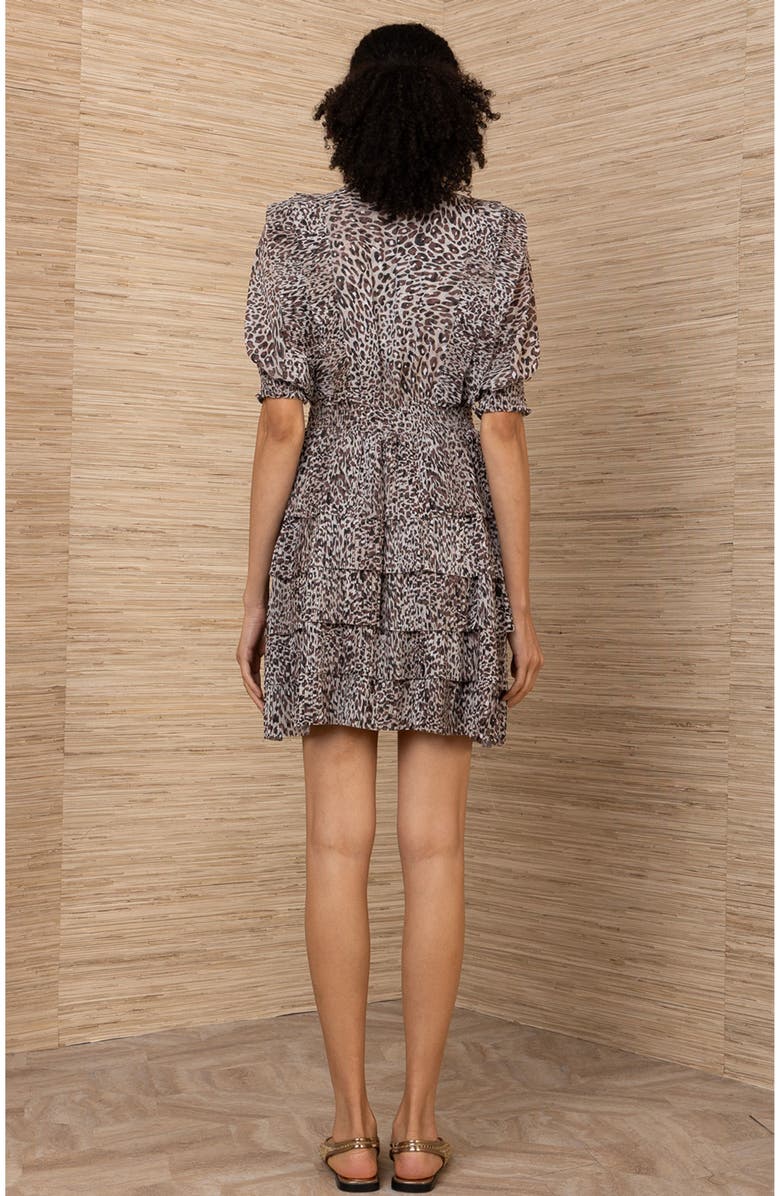 Hale Bob Blanche Chiffon Dress, Alternate, color, Brown