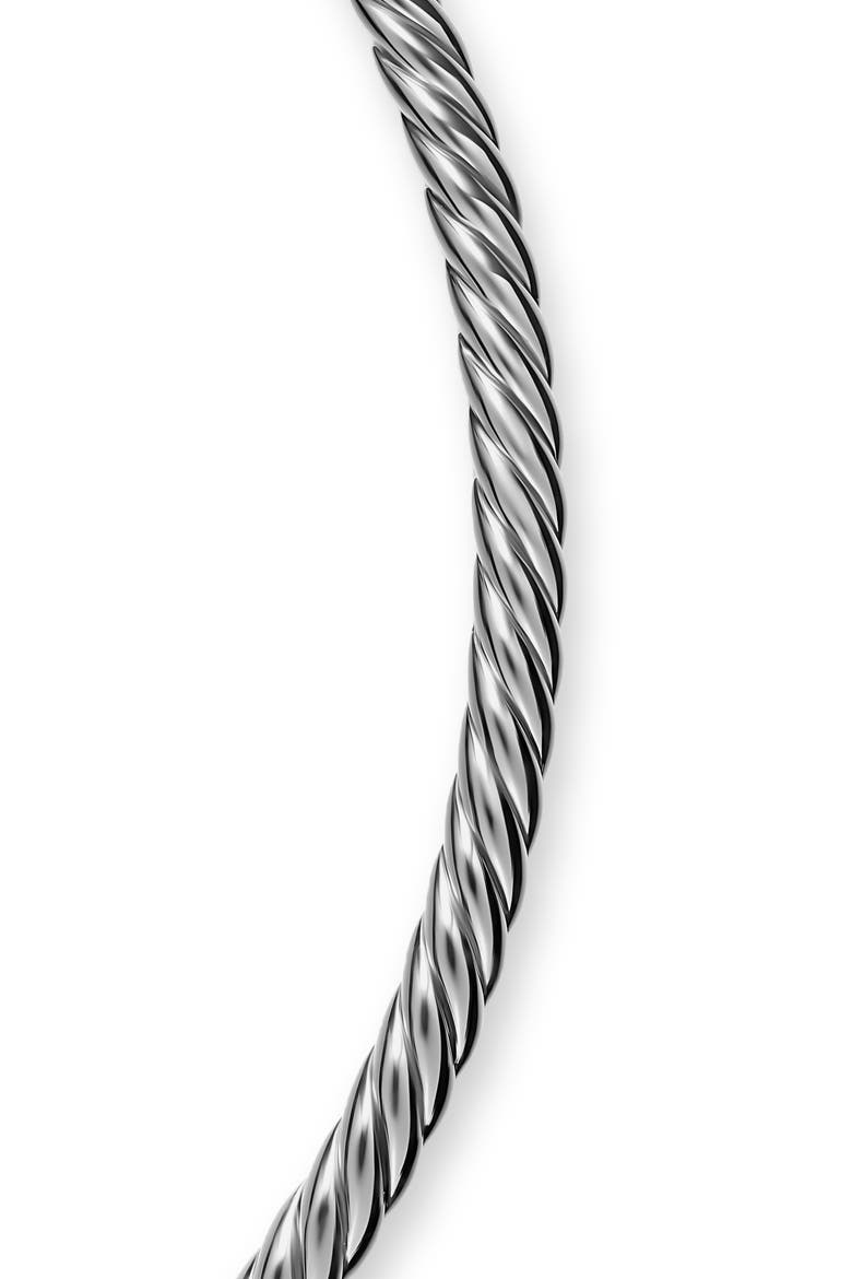 Sculpted Cable Flex Necklace in 18K Yellow Gold or Sterling Silver, 5mm, Alternate, color, SILVER