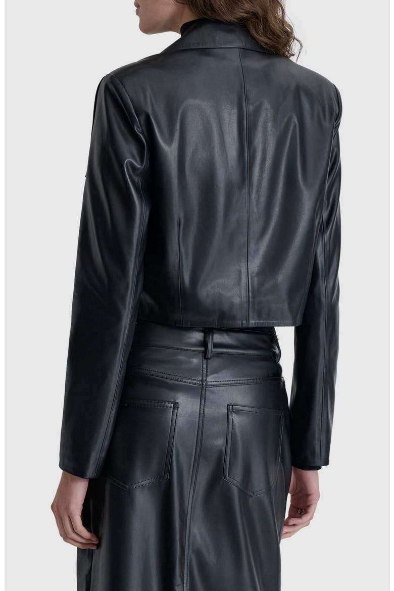 Fringe Detail Faux Leather Jacket, Alternate, color, BLACK