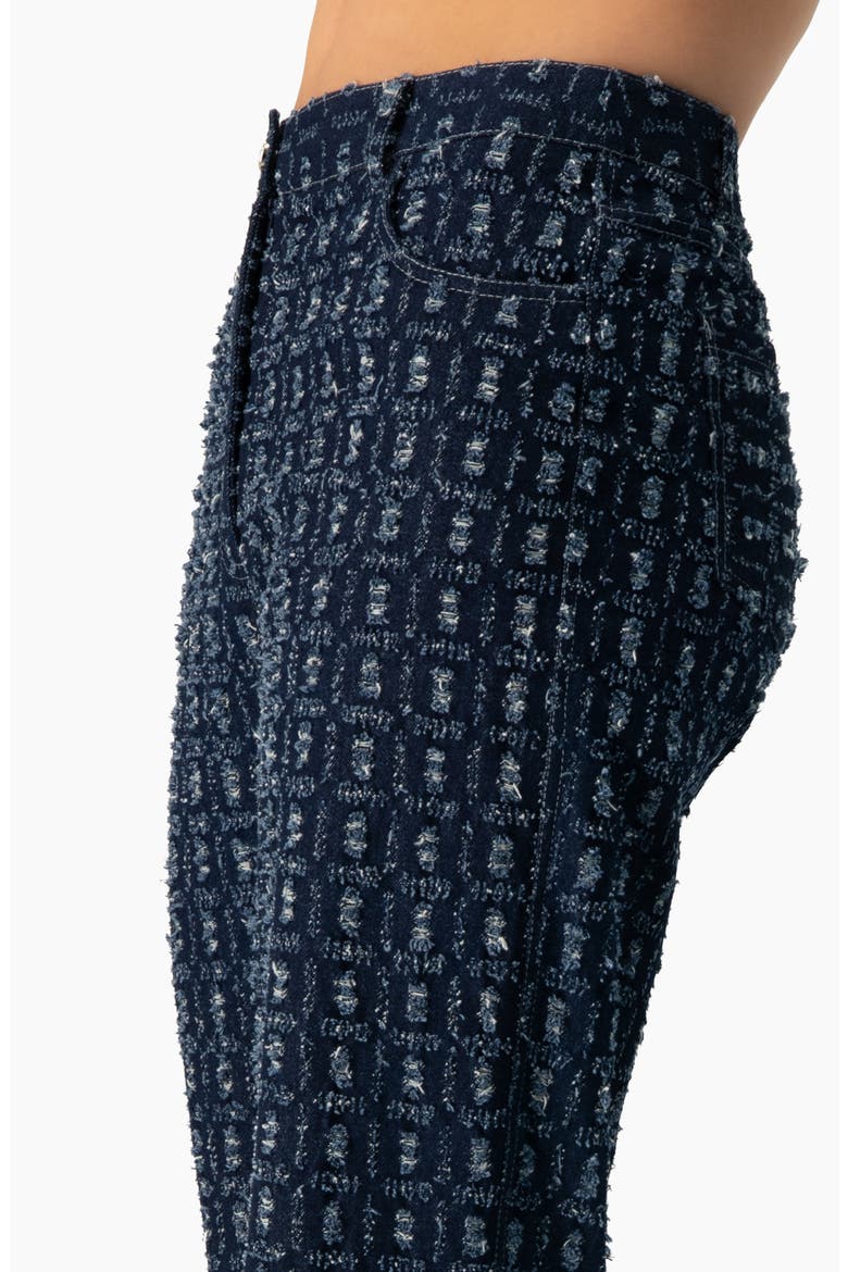 Wide Leg Burned-Out Jeans, Alternate, color, Navy Blue