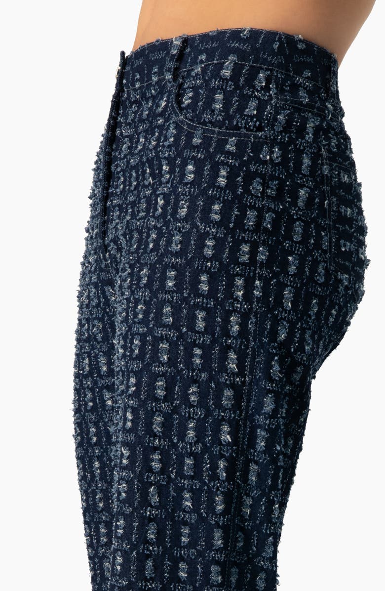 IVONNE Wide Leg Burned-Out Jeans, Alternate, color, Navy Blue