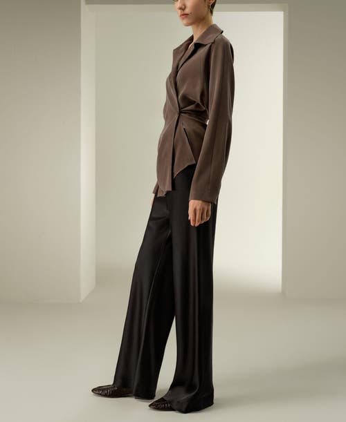 Lilysilk Multipositional Silk Shirt In Brown