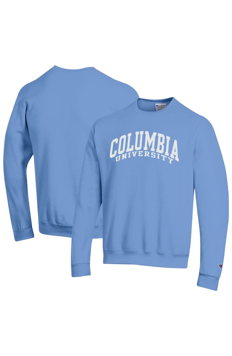 Champion Men's Champion  Light Blue Columbia University Basic Arch Fleece Pullover Sweatshirt, Alternate, color, 