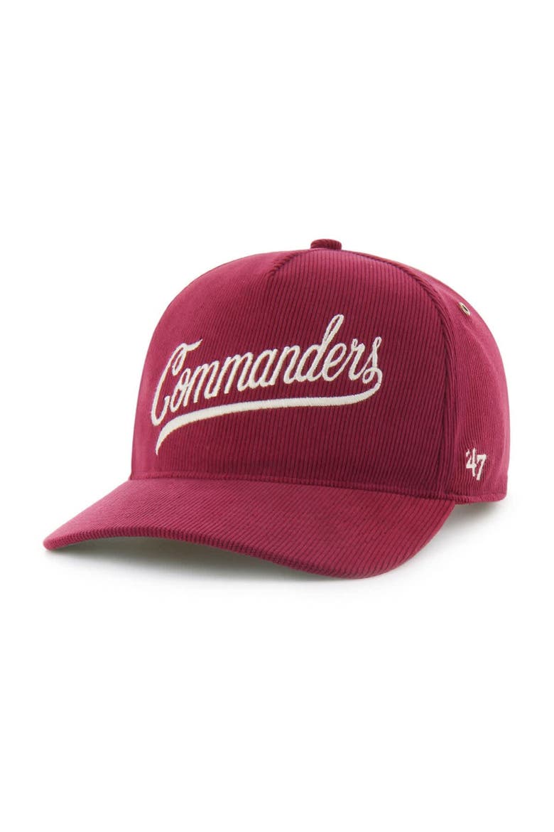 Men's '47  Burgundy Washington Commanders Golden Age Corduroy Hitch Adjustable Hat, Alternate, color, Burgundy