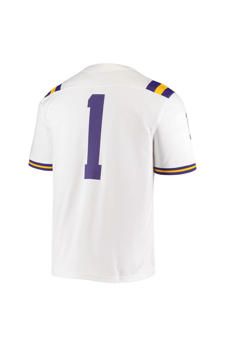 Nike Men's Nike #1 White LSU Tigers Game Jersey, Alternate, color, 