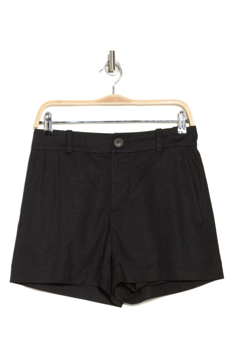 Vince Casual Linen Blend Shorts, Alternate, color, Soft Black