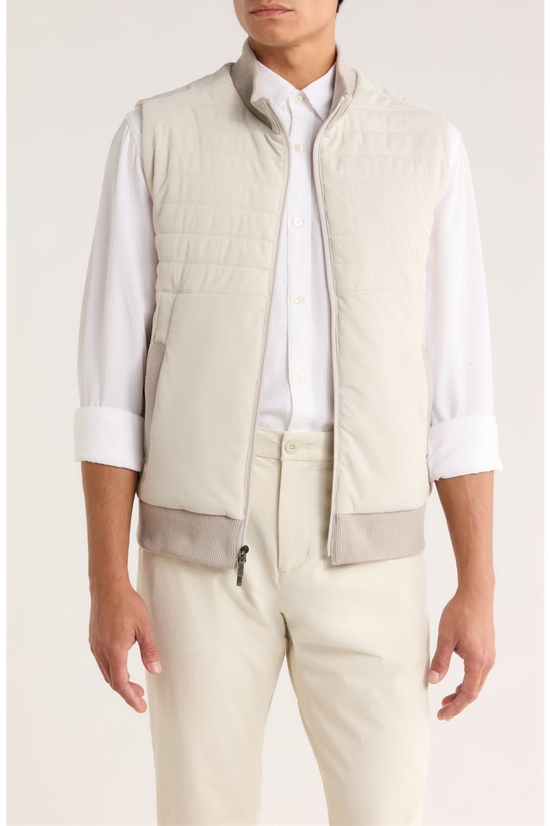 Fremantle Quilted Corduroy Vest, Main, color, STONE