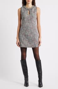 Chelsea28 Embellished Tweed Shfit Minidress