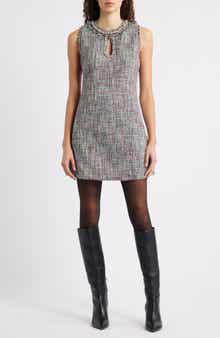 Chelsea28 Embellished Tweed Shfit Minidress