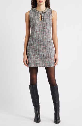Chelsea28 Embellished Tweed Shfit Minidress