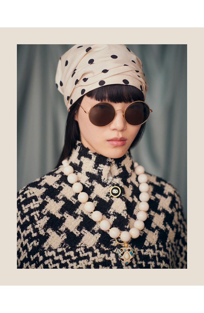 Valentino Garavani Polka Dot Silk Head Wrap, Alternate, color, 