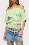 EDIKTED Feng Ruched Off the Shoulder Top