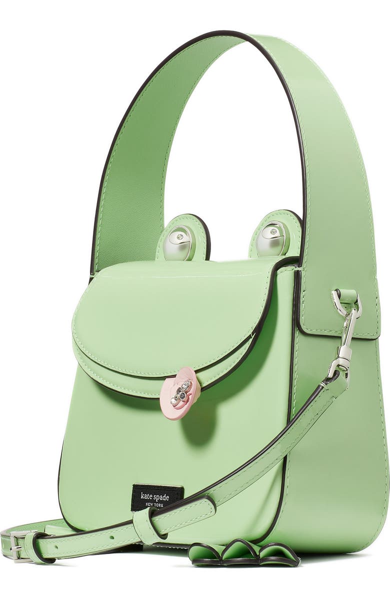 Kate Spade New York lily patent leather frog handbag, Alternate, color,