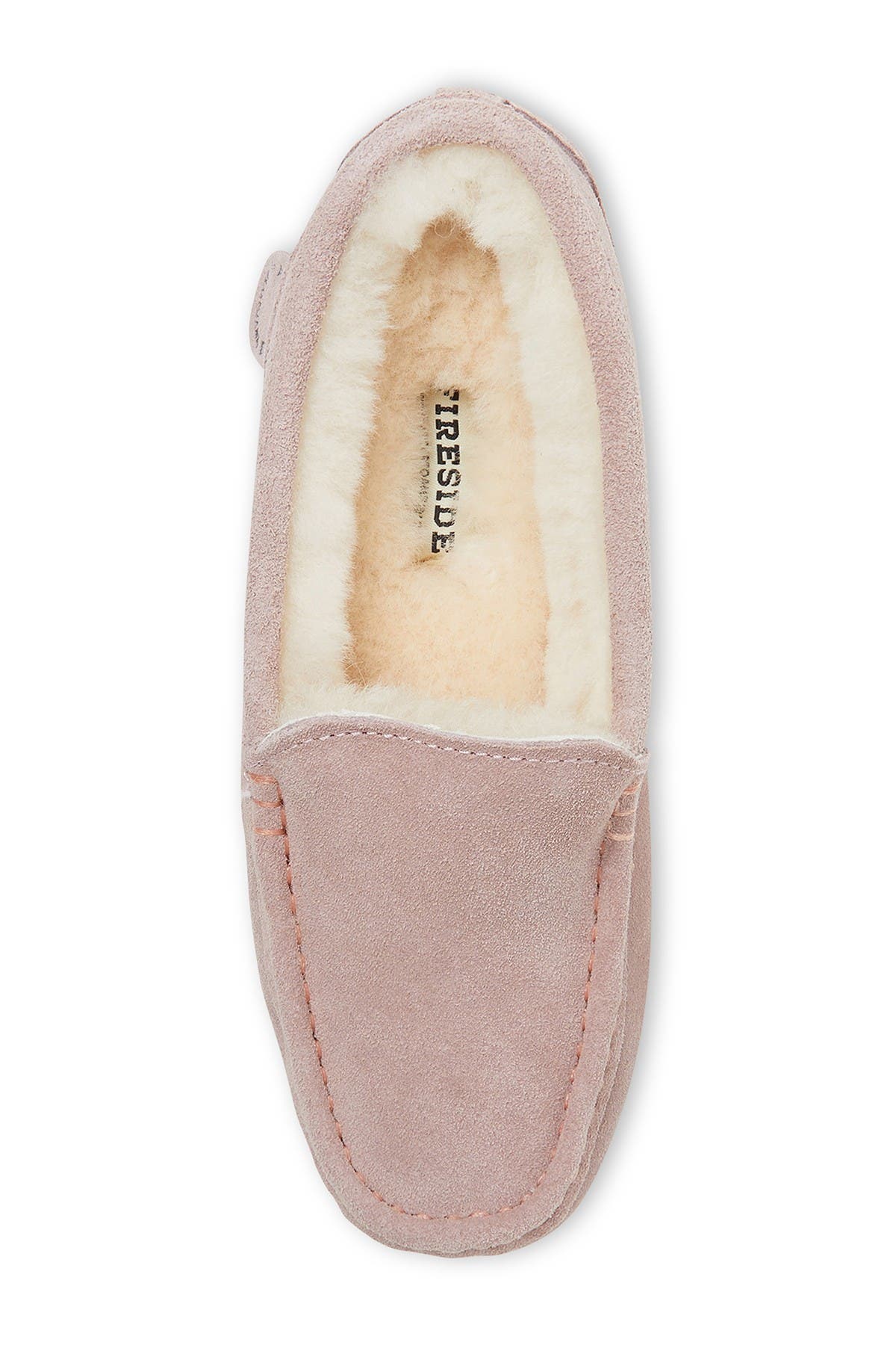 Fireside Mel Genuine Shearling Moccasin Slippers, Alternate, color, DUSTY PINK