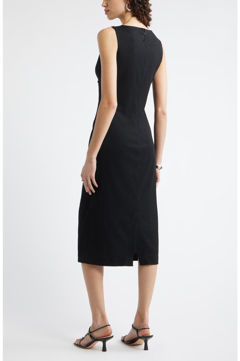 Ruched Midi Dress, Alternate, color, BLACK