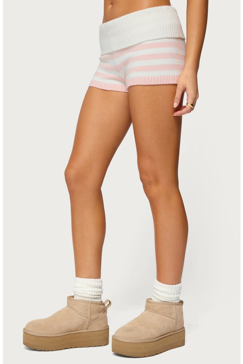 Saphi Stripe Knit Shorts, Alternate, color, LIGHT-PINK-AND-CREAM