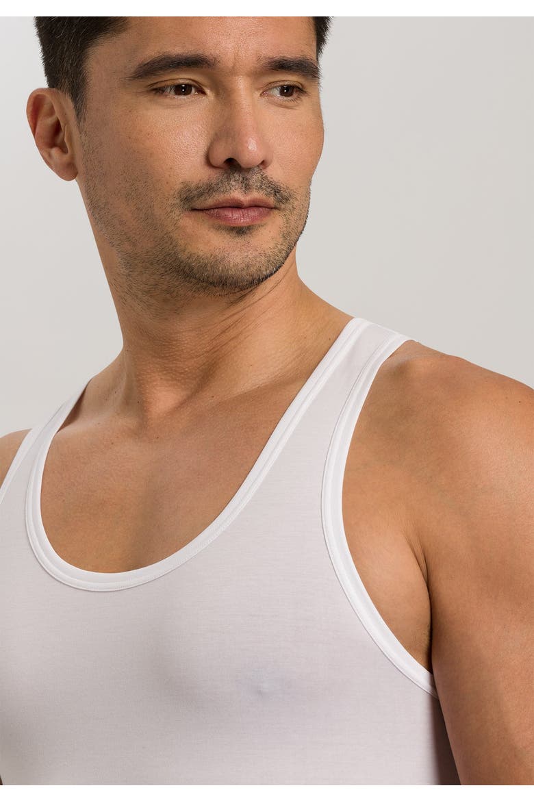 Cotton Superior Fitted Cotton Tank Top, Alternate, color, White