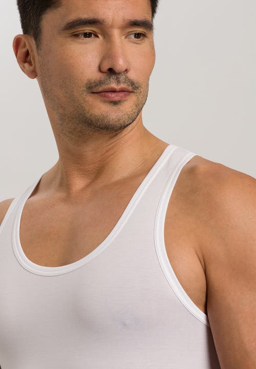 Hanro Cotton Superior Fitted Cotton Tank Top In White