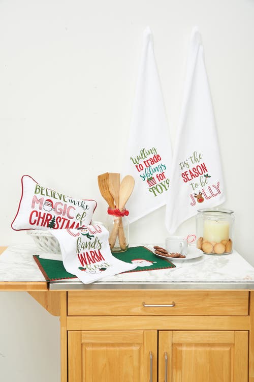 C & F Home C&f Home "tis The Season To Be Jolly" Sentiment With Red Nose Reindeer Cotton Flour Sack Kitchen Di In Multi