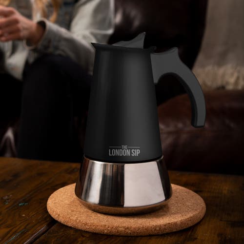 London Sip Stainless Steel Espresso Maker In Black