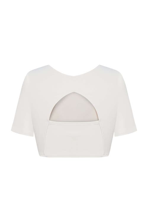 Jendue Us Ronny Denim Jersey Crop Top In White