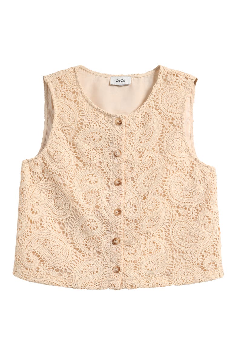 Crochet Vest, Alternate, color, NATURAL
