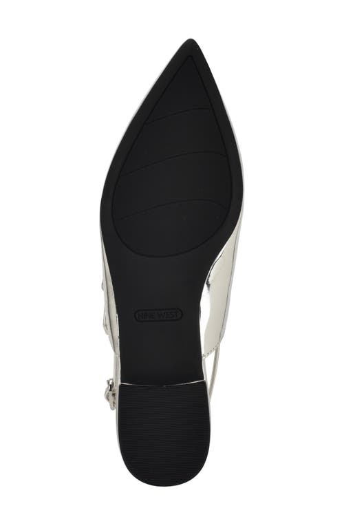 Shop Nine West Daved Pointed Toe Slingback Flat In Silver
