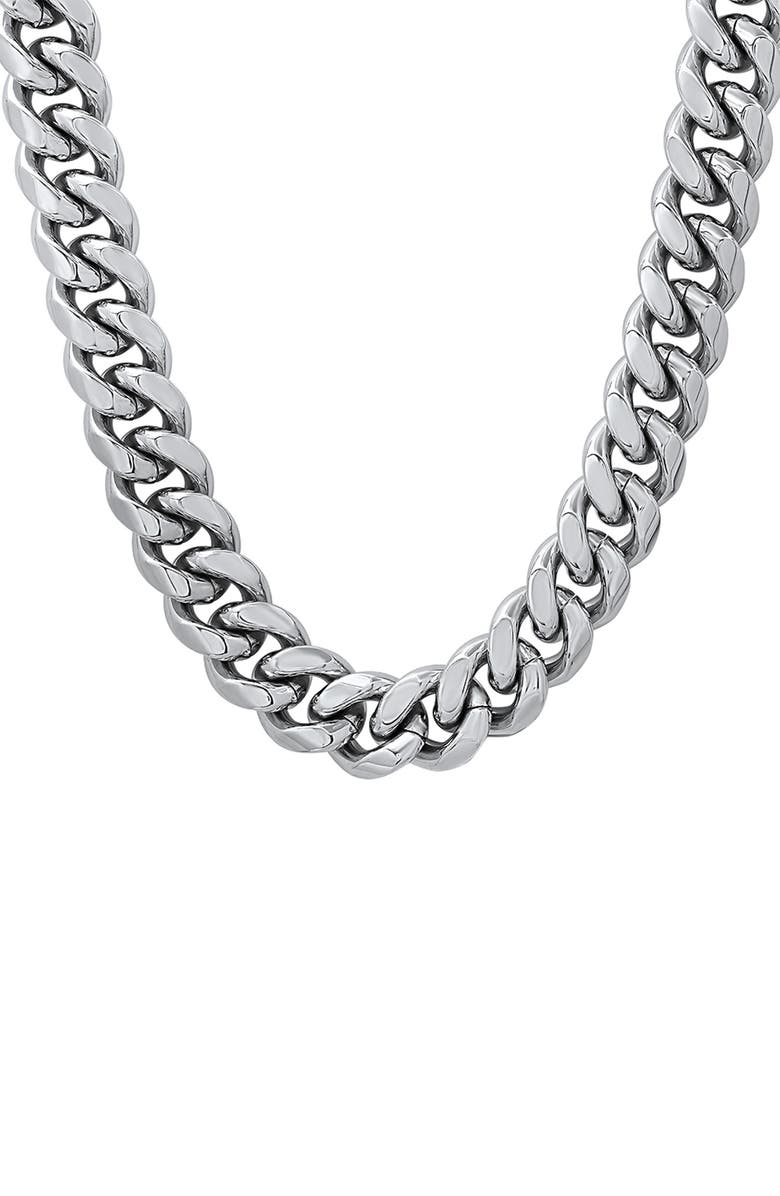 HMY JEWELRY Men's Curb Chain Necklace, Alternate, color, Silver