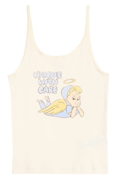 Lace Trim Graphic Camisole