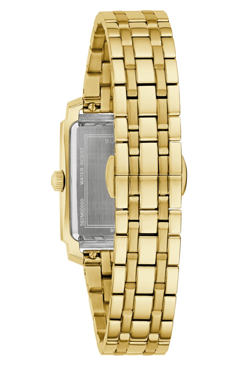 BULOVA Sutton Rectangular Bracelet Watch, 25mm x 37mm, Alternate, color, Gold-Tone