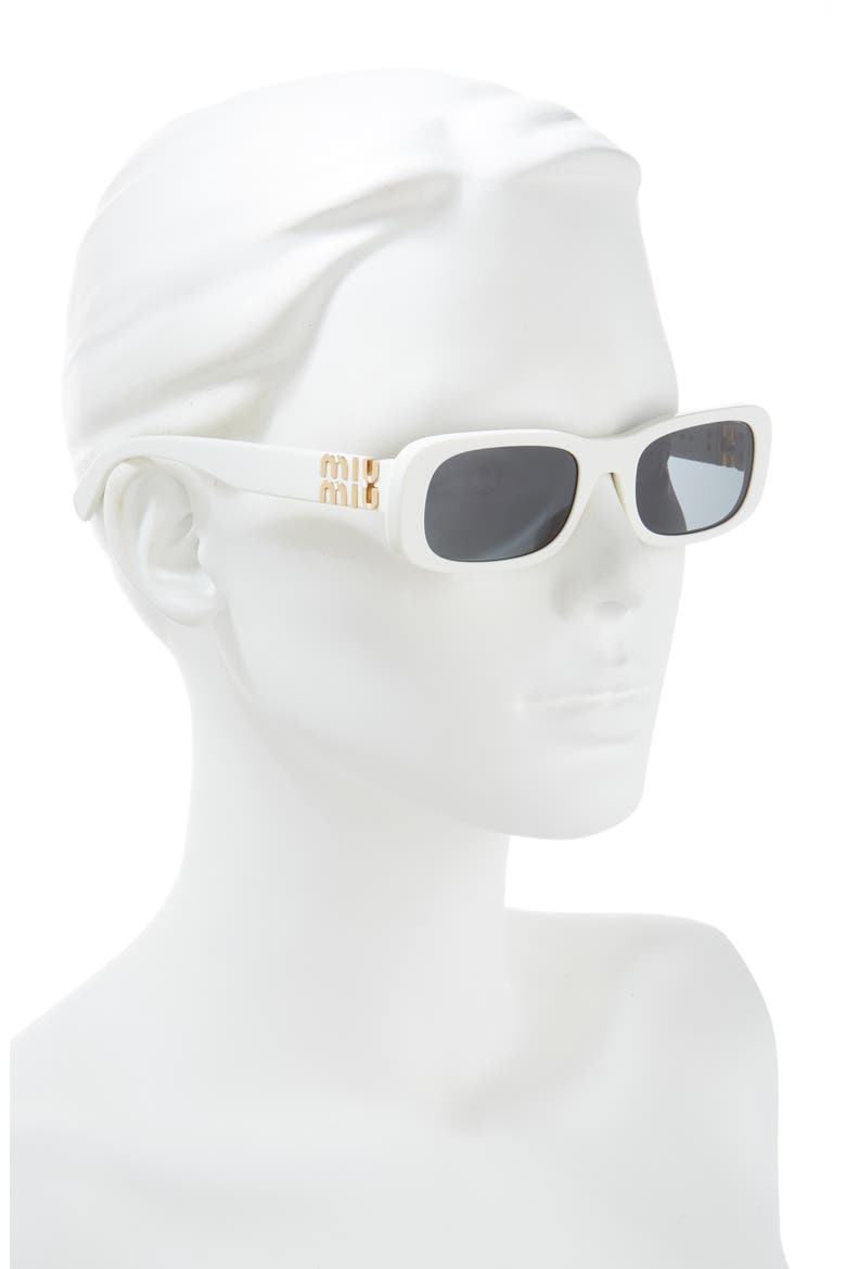 53mm Rectangular Sunglasses, Alternate, color, DARK GREY