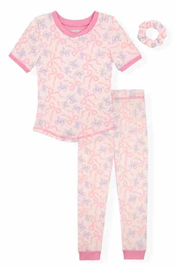 SLEEP ON IT Kids' Fitted Two-Piece Long Pajamas & Scrunchie Set