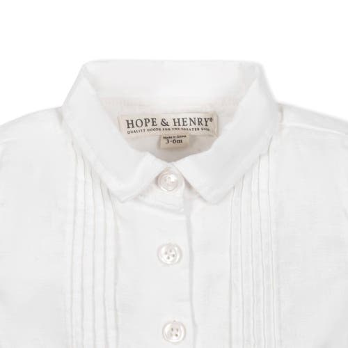 Hope & Henry Baby Linen Pintuck Romper, Infant In Soft White Pintuck