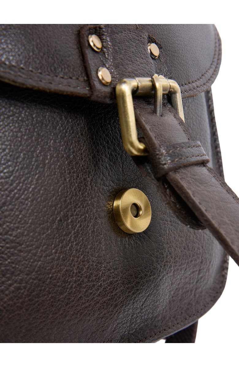 Celtic & Co. LEATHER CROSS BODY BAG, Alternate, color, Chocolate