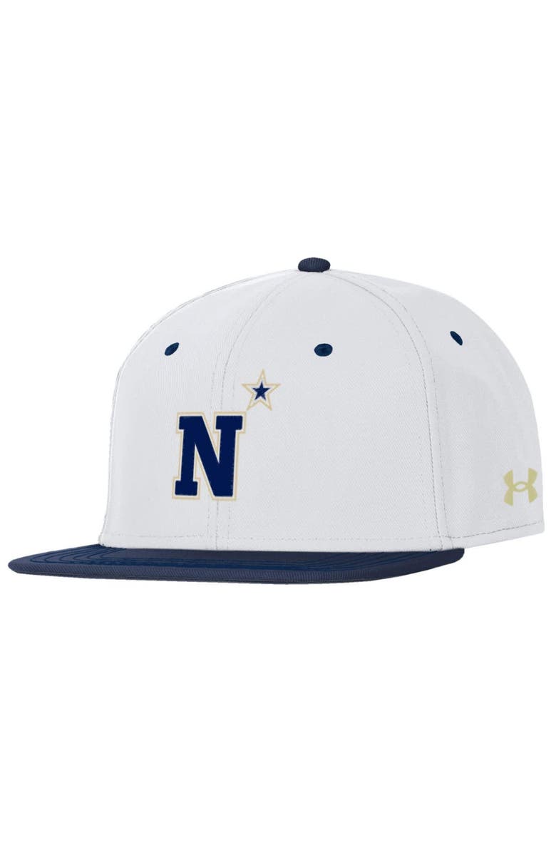 Under Armour Men's Under Armour White Navy Midshipmen Baseball Fitted Hat, Main, color, White