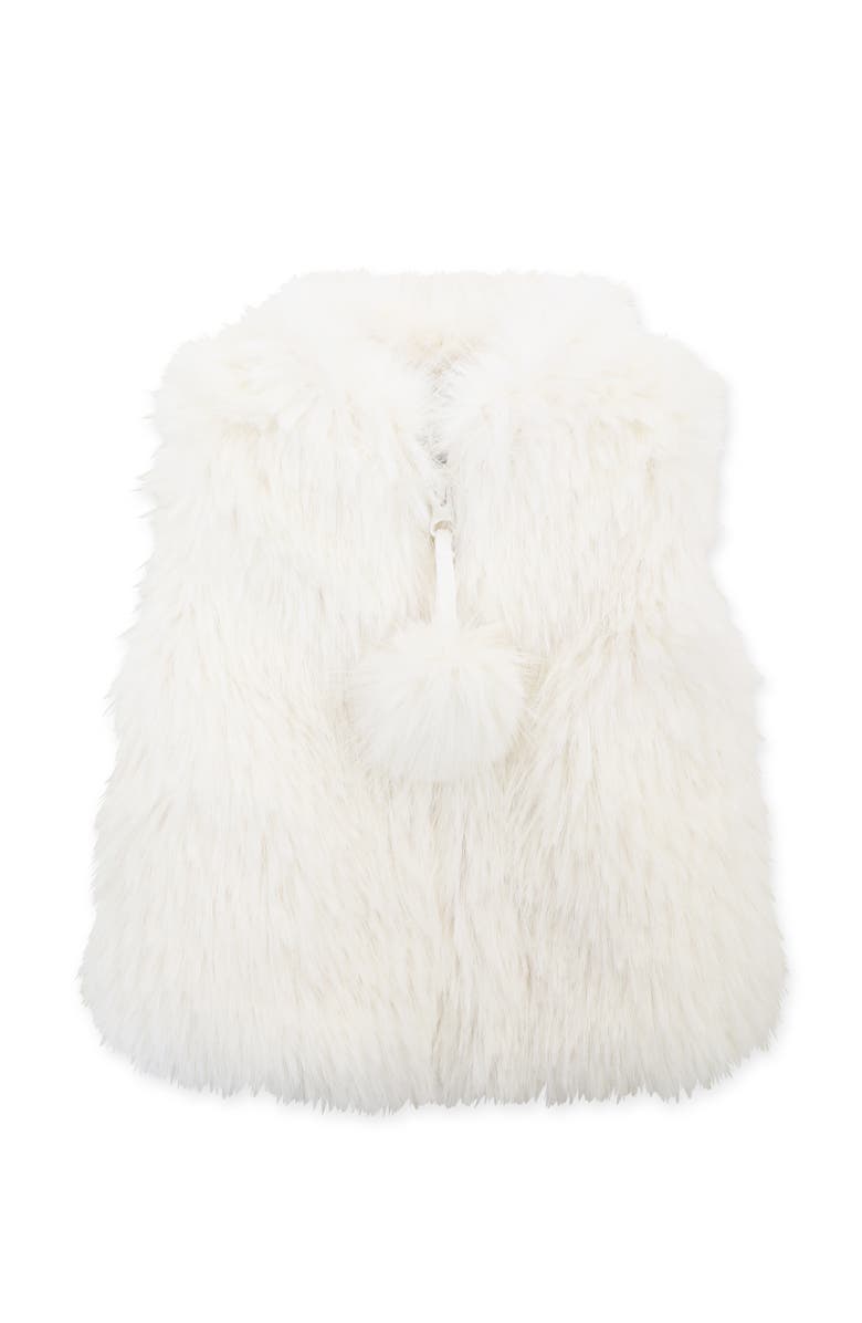 Widgeon Faux Fur Zip Front Vest, Main, color, Snow Rain Shag