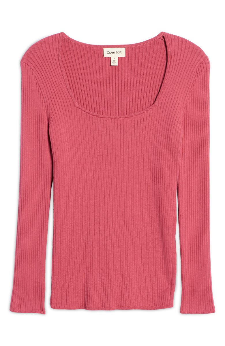 Open Edit Rib Scoop Neck Sweater, Alternate, color, 