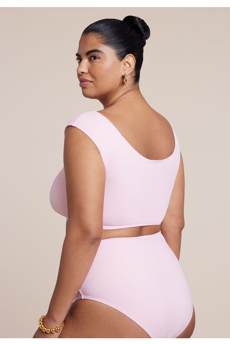 Off The Shoulder Rosette Top, Alternate, color, ROMANCE ROSE