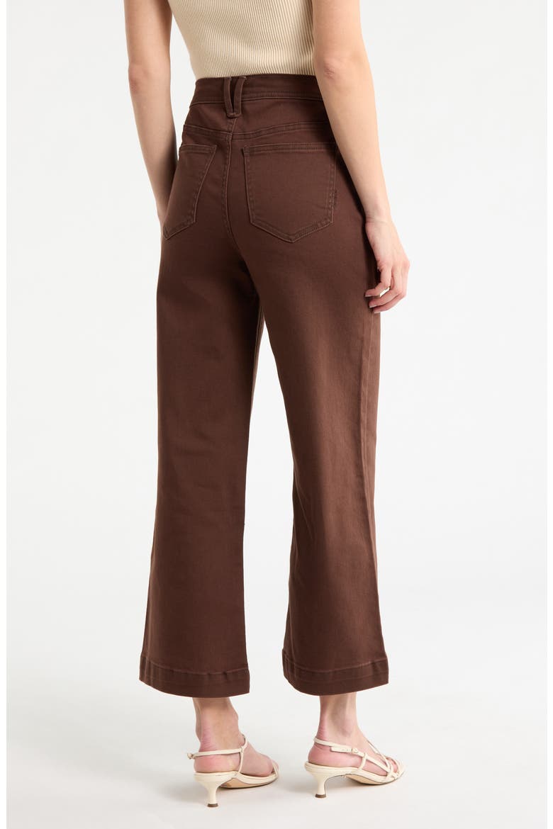 The Wave High Waist Crop Wide Leg Jeans, Alternate, color, DEEP MAHOGANY