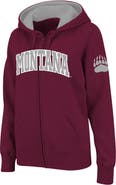 COLOSSEUM Women's Stadium Athletic Maroon Montana Grizzlies Arched Name Full-Zip Hoodie