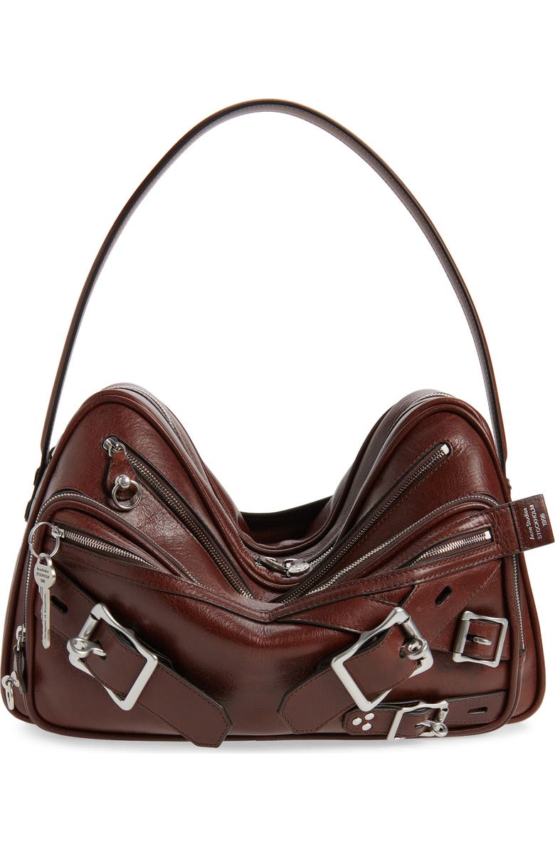 Acne Studios Camero Belts Camera Bag, Main, color, Cognac Brown