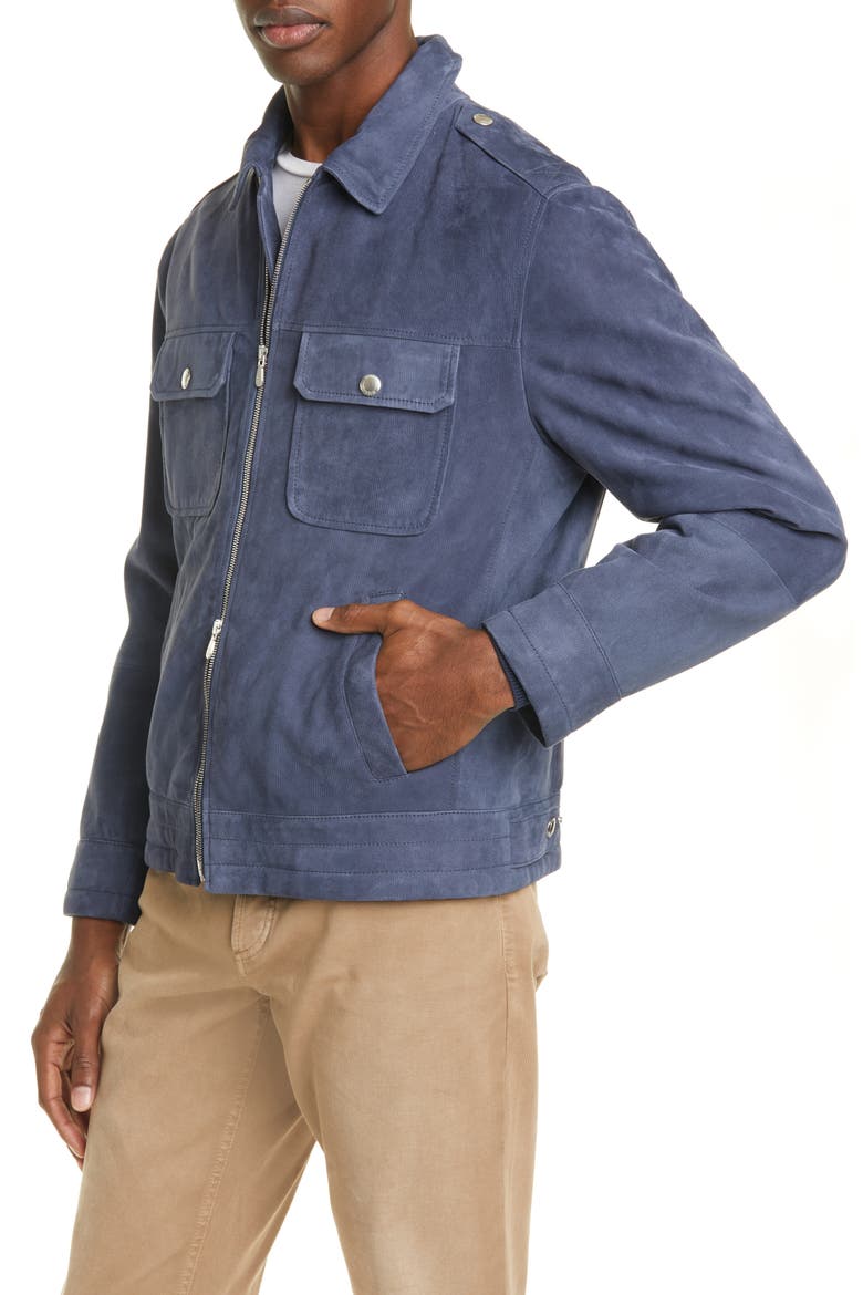 Suede Jacket, Alternate, color, BLUE