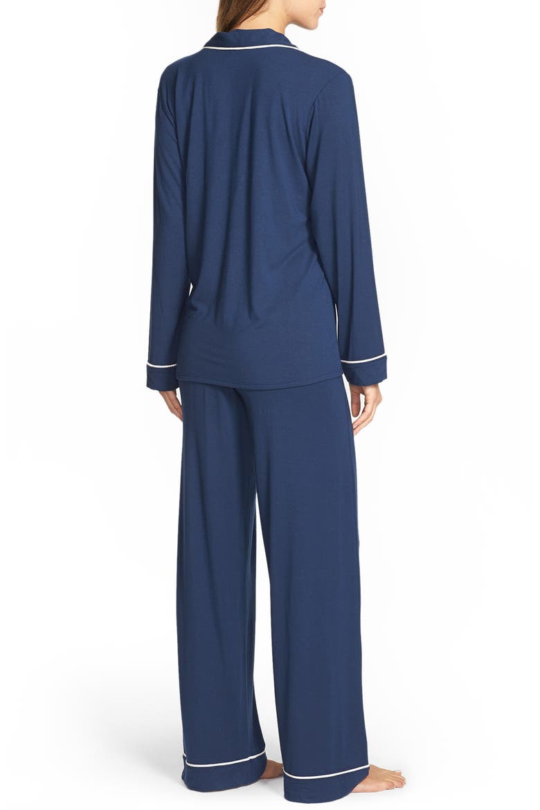 Gisele Long Pajamas, Alternate, color, NAVY/IVORY
